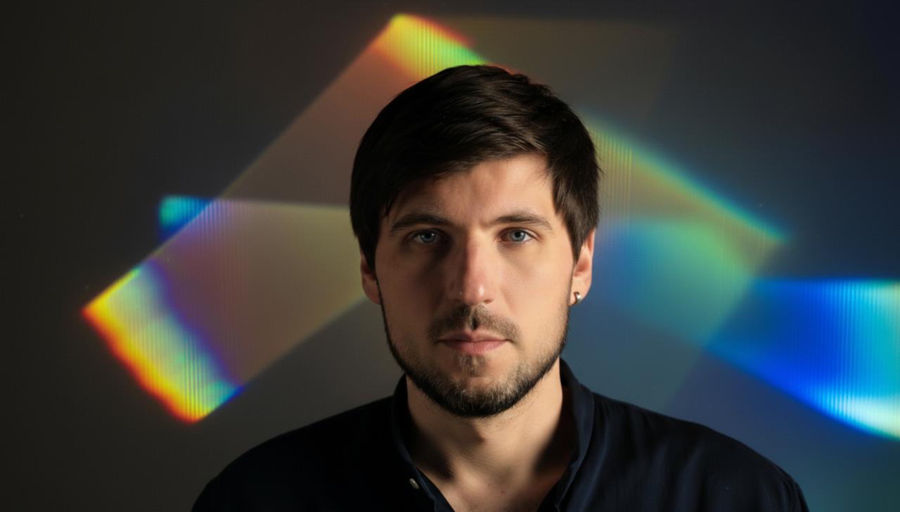 Arthemii Ionaere portrait — 2025, with prismatic light reflections