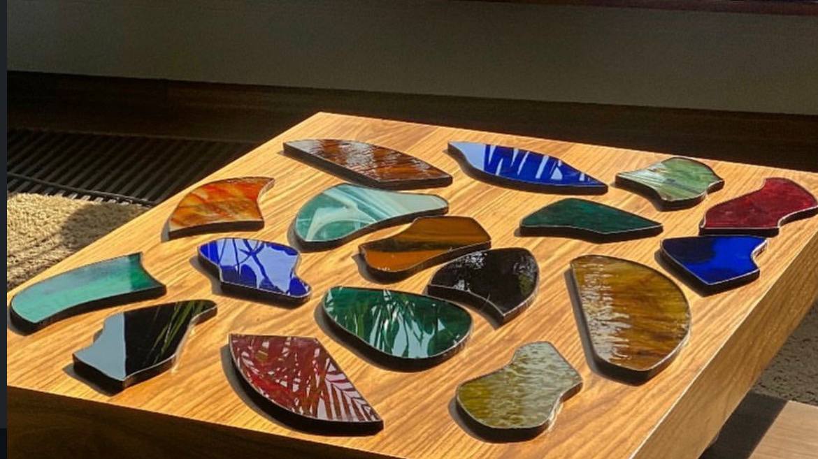 Collection of multicoloured glass off-cuts